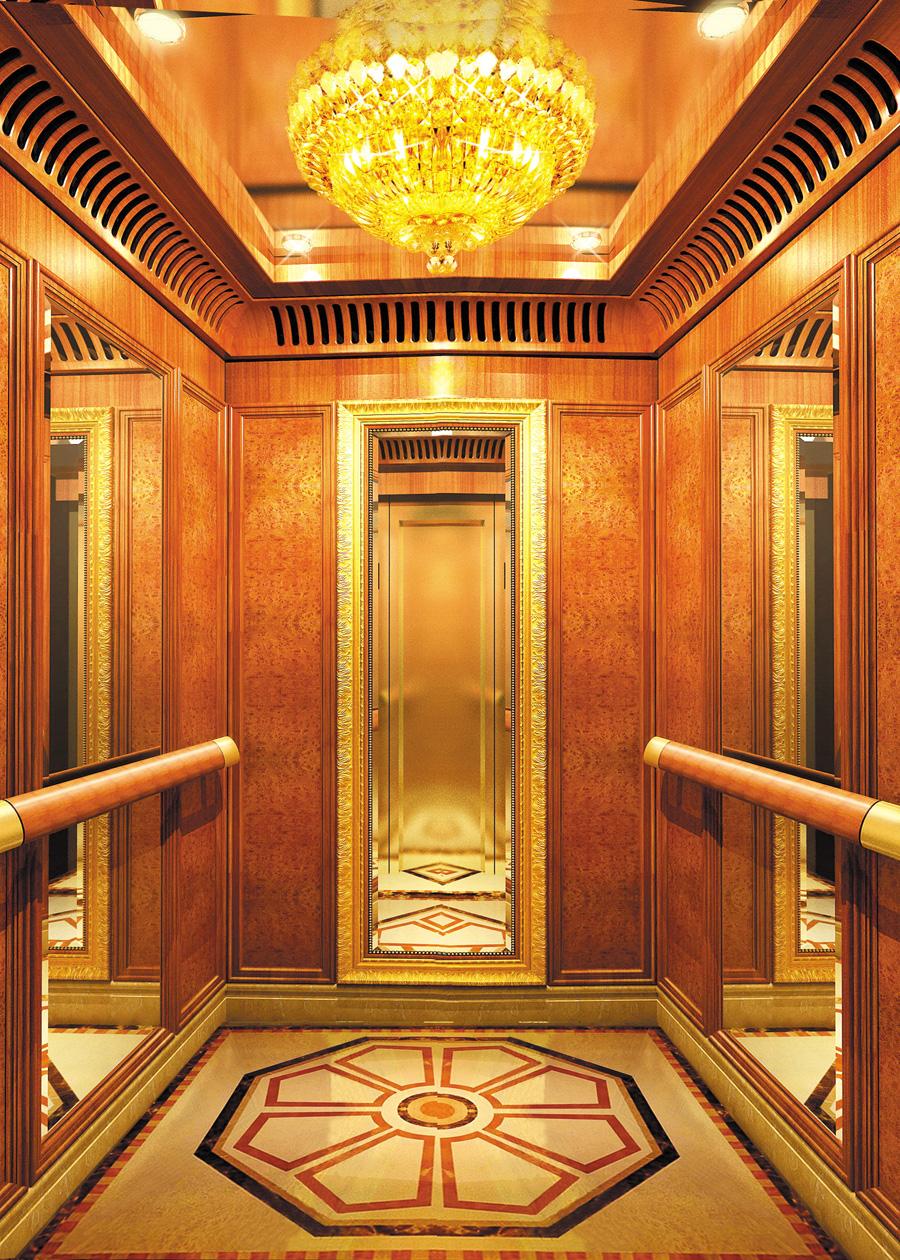 电梯轿厢装潢效果图 北京尚美电梯装饰设计
