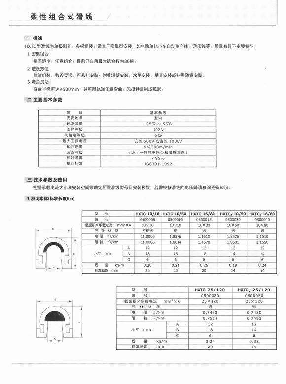 柔性组合式滑触线