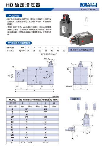 台湾联镒AMAC HB-9*6油压增压器HB-8*22