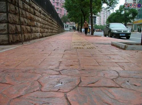 彩色水泥压印地坪道路做法 2013款艺术压模地坪优惠预订