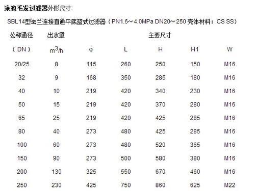 SBL14-2泳池毛发过滤器厂家