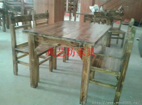 实木餐桌椅 炭烧木桌椅 快餐厅实木桌椅 厂家定制,质量保证