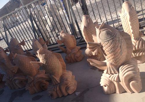 动物雕塑石雕鱼制作石雕鱼