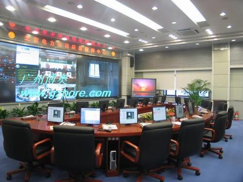 广州博奥多功能液晶屏升降会议桌