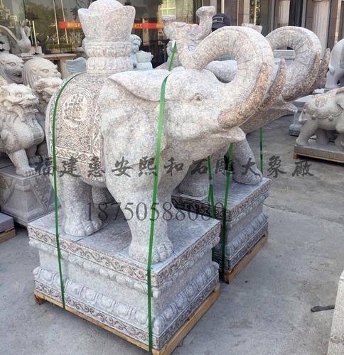福建惠安石雕大象 精品石材大象雕塑 城市建筑装饰