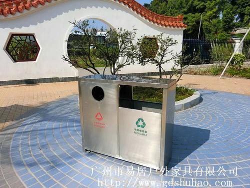 广州易居生产户外不锈钢垃圾桶小区街道分类垃圾桶不锈钢垃圾桶