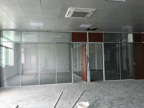 办公室高隔断玻璃隔墙双层钢化玻璃屏风隔断墙百