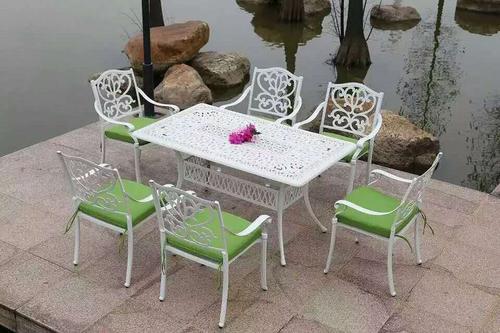 度假材庭院铸铝桌椅、室外野餐铝桌椅、阳台铸铝桌椅
