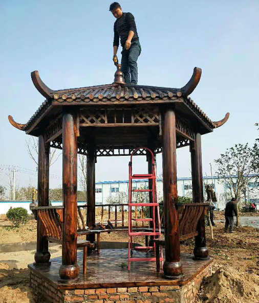 忻州五台山风景区防腐木凉亭、碳化木凉亭