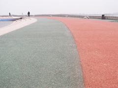 河北衡水湖码头景区彩色混凝土透水地坪工程