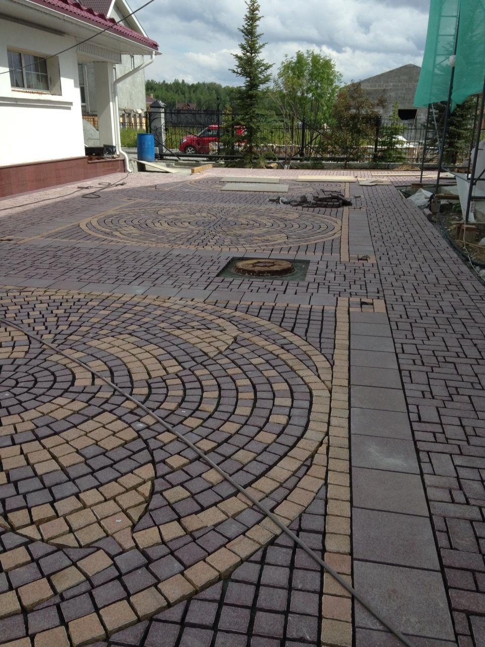 фотография 顶石通花岗岩网贴装修铺贴过程 FIRST STONE GRANITE MOSAIC PAVING INSTALLATION.JPG