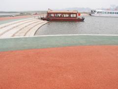 河北衡水湖码头彩色透水混凝土工程