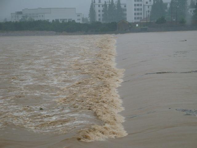 洪水中的衢州柯城恒丰电站 