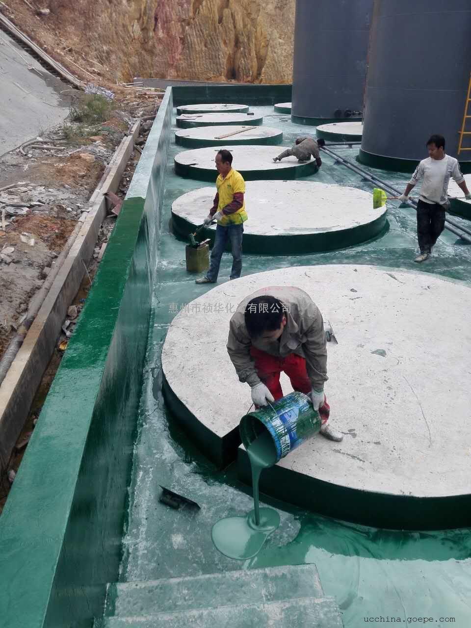 惠州市储蓄罐罐区防腐乙烯基防腐地坪工程