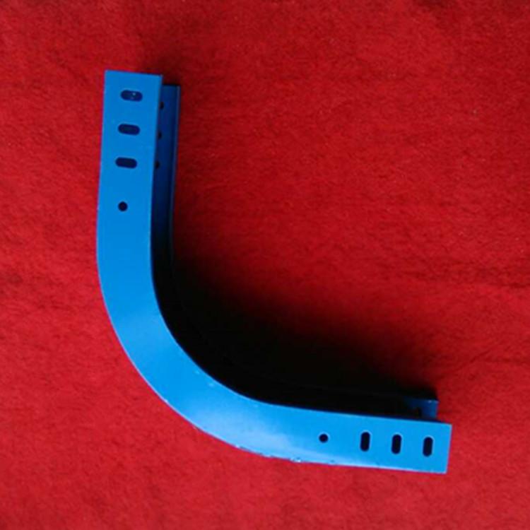 华昱厂家专业生产钢制弧形弯通 蓝色喷塑桥架附件 定制各式弯通