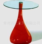 供应时尚玻璃钢咖啡桌-钢化玻璃台面