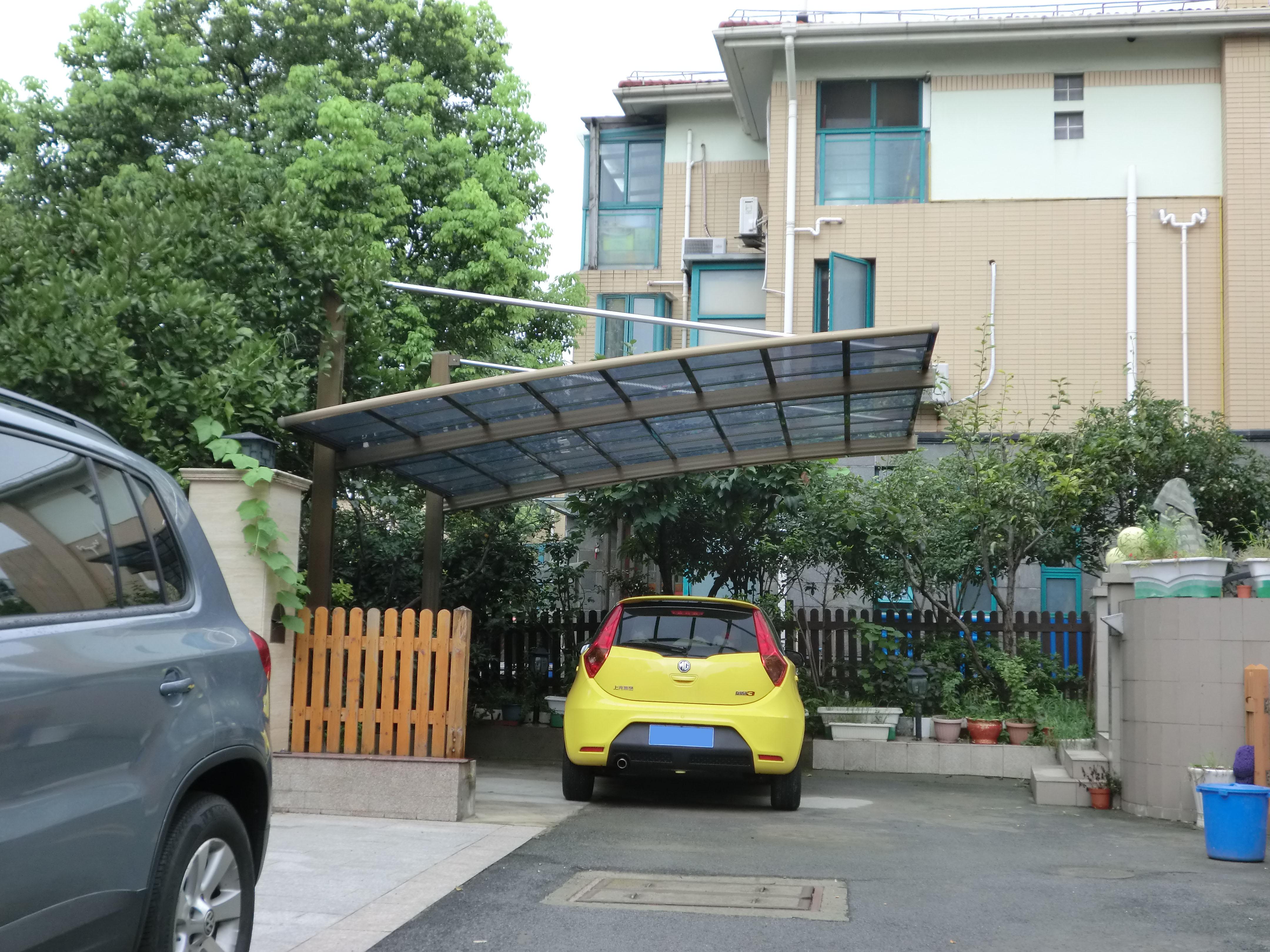 上海耐力板、阳光板汽车停车棚安装-至尊卡尔