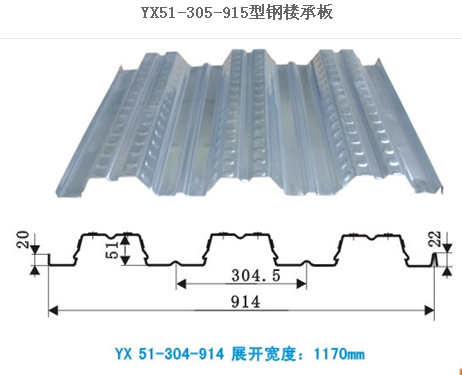 0.9mm厚度开口楼承板YX51-240-720