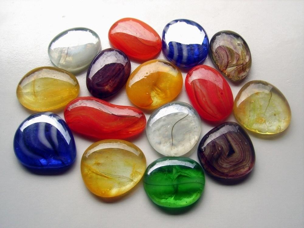 琉璃自由石,彩色透明鹅卵石