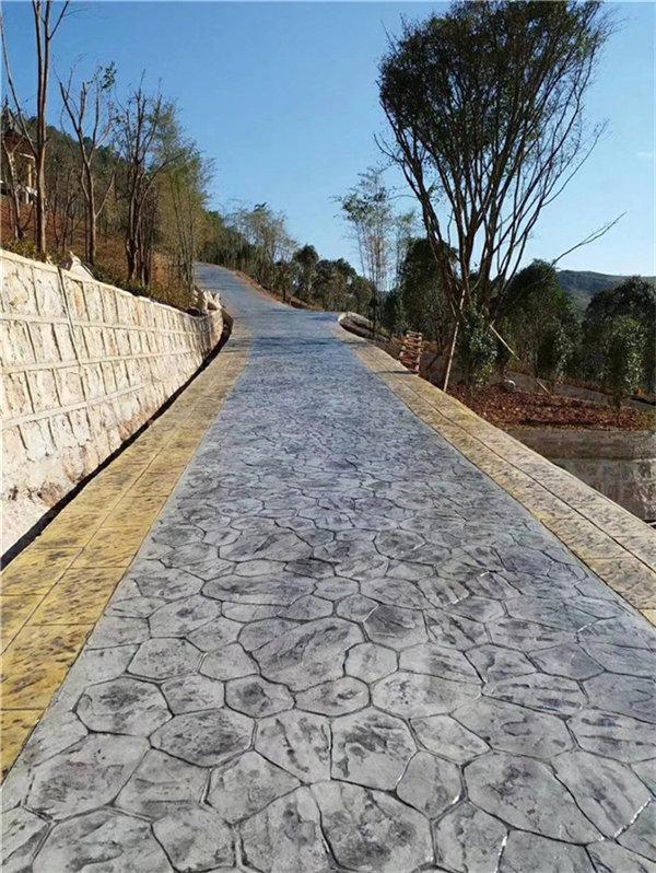 安徽黄山人行道防滑混凝土压花地坪彩色路面压模材料