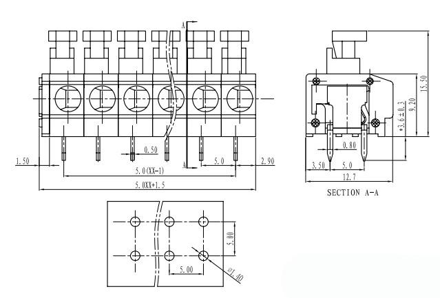 PCB线路板DA260 DG235紫外线用镇流器接线端子CS350 FS1.5-XX-500-06