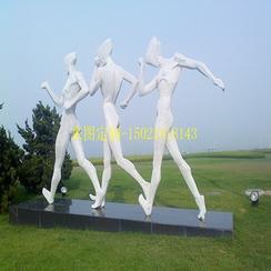 供应不锈钢抽象人体雕塑公园运动人物景观雕塑