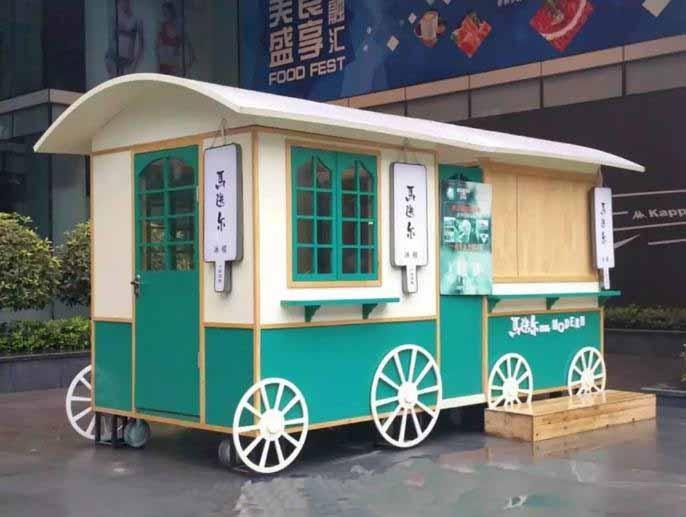 小火车造型多功能移动餐车景区热狗爆米花售卖车