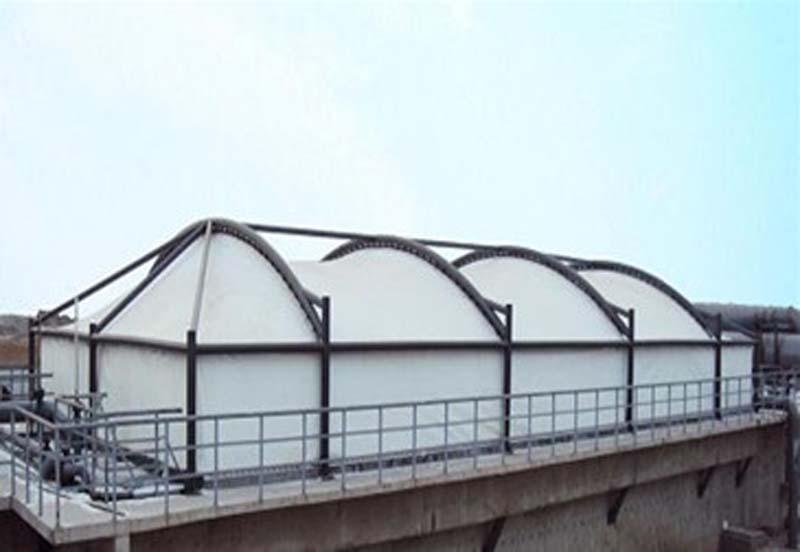 隔热膜结构污水池加盖遮阳棚设计防渗透膜结构废水池雨棚安装
