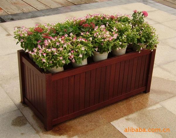 室外木质花箱-景观小品花池