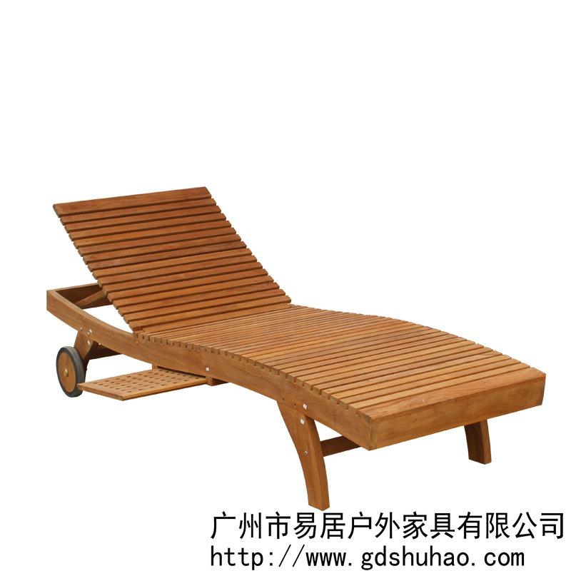 厂家直销豪华沙滩躺椅 景区沙滩椅 实木休闲躺床