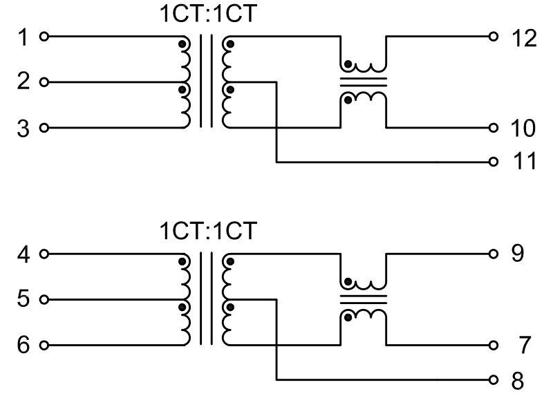 12PIN直插百兆单口RJ45网络滤波器排距6.2PIN距2.54网络变压器