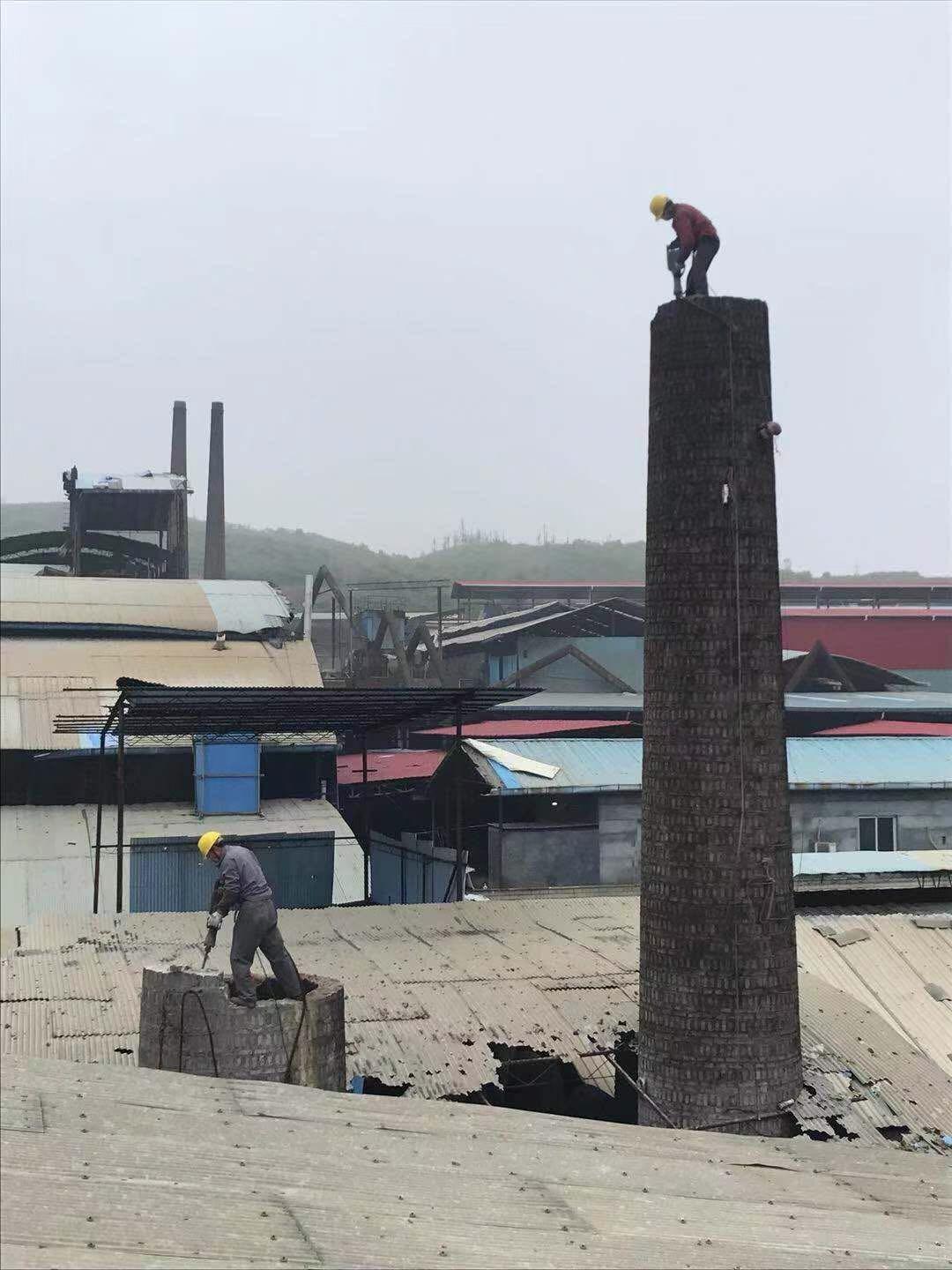 南昌60米砖砌烟筒人工拆除公司