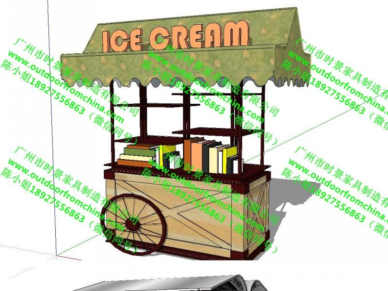 精致时尚小吃售卖车游乐园木制爆米花冰淇淋售卖屋