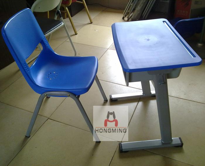 .单人座板可翻转课桌椅 可升降折叠课桌椅 培训学校课桌厂家批发