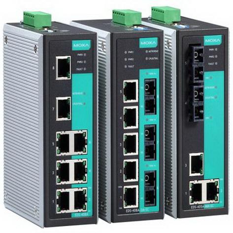MOXA EDS-405A-MM-SC 二光三电网管型百兆工业以太网交换机