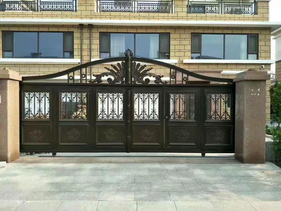 武陵红铝艺电动院子门，庭院门，围栏，护栏