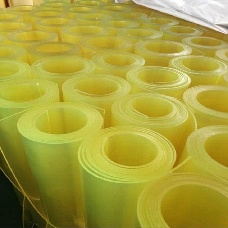 厂家直销黄色透明pu卷板 聚氨酯PU板 牛筋优力胶板 刀模冲垫板