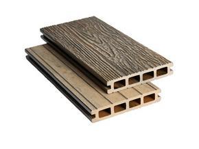 兰州在线压花木塑地板厂家定做PE共挤户外塑木栈道