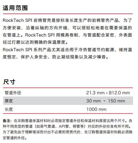 洛科威 RockTech SPI 岩棉管壳