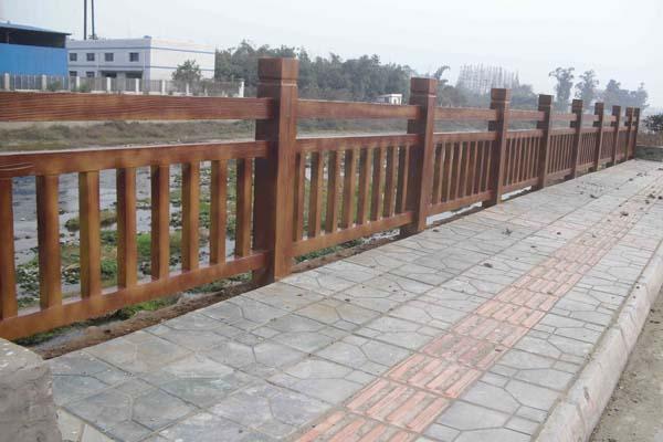 河道仿木护栏 混凝土艺术仿木栏杆