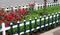 供应草坪分隔护栏，白色塑钢护栏、绿色围栏