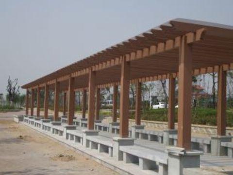 甘肃定西塑木廊架栏杆厂家供应高端木塑材料制品 