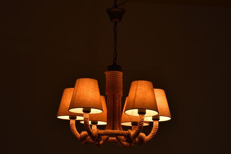 个性麻绳吊灯酒吧咖啡厅装饰灯具