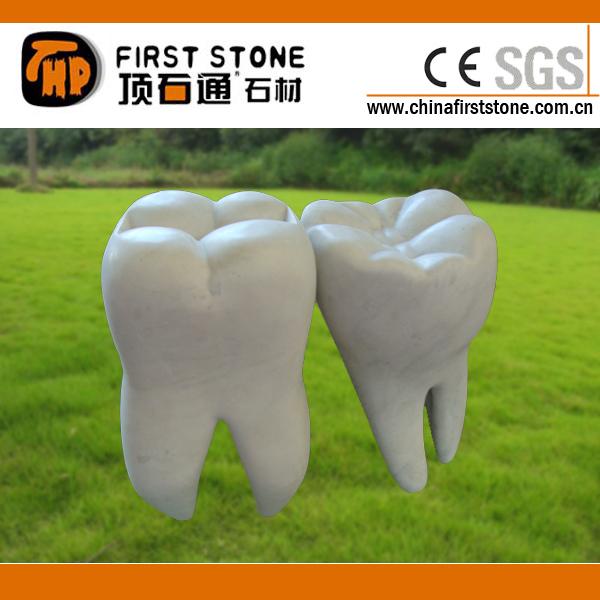 白色大理石牙齿艺术石雕MGP219