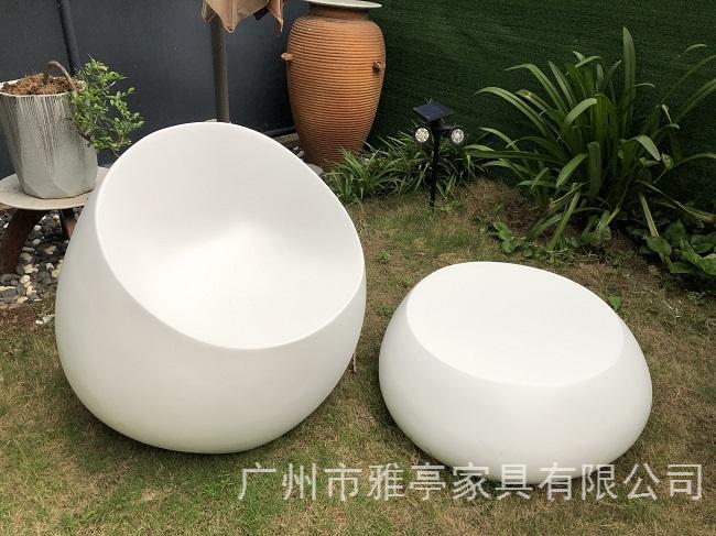 广州雅亭生产定制简约玻璃钢景观坐凳户外公共休息椅