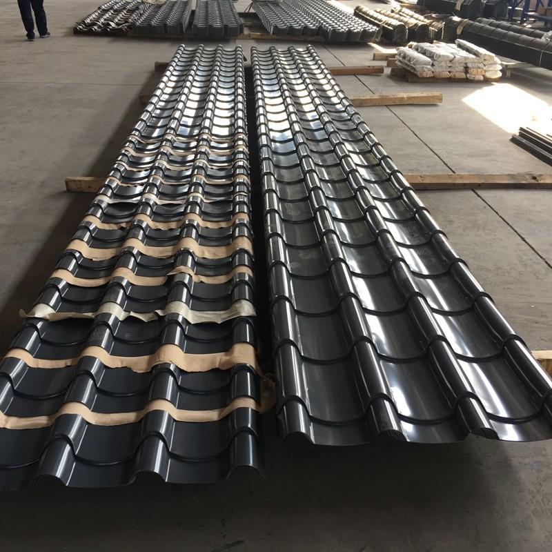 杭州1.2厚深灰氟碳漆铝镁锰筒瓦765型 竹节铝瓦 栋瓦