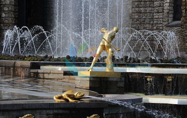 雕塑结合喷泉景观-音乐喷泉/园林喷泉