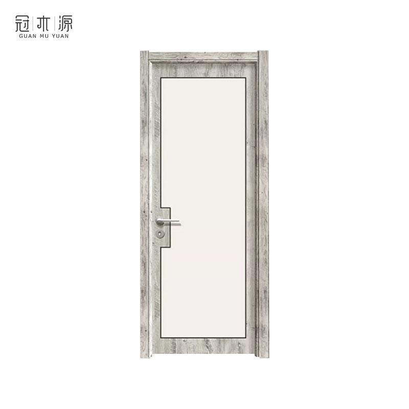 广州实木门定制厂家直销轻奢极简铝木门室内隔音房间门免漆生态门