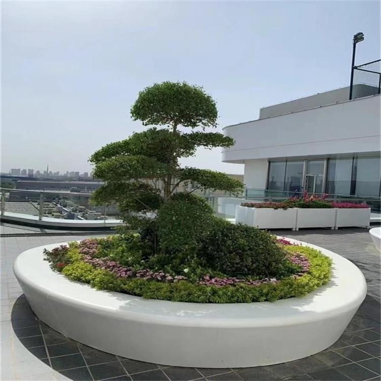四川泰科石树池花坛一体成型现场制作泰科石材料+技术指导