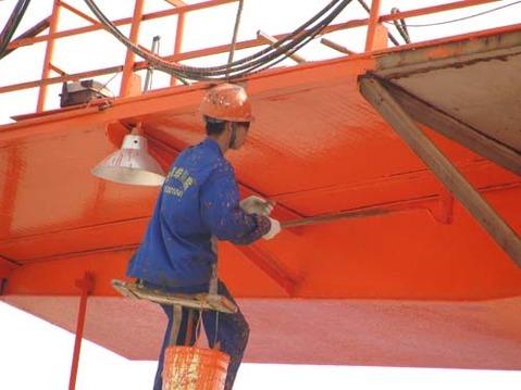 港口龙门吊机高空起重机械刷油漆防腐